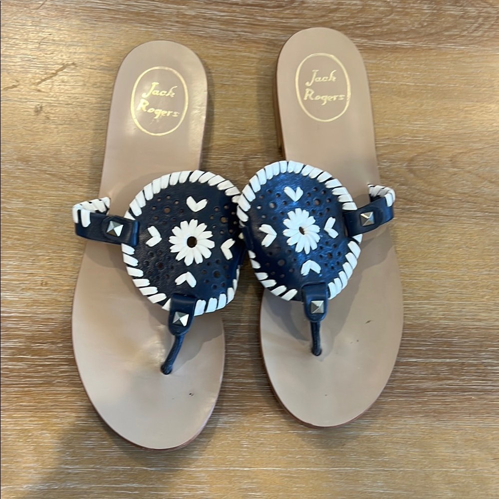 Jack Rogers Black and White Sandals